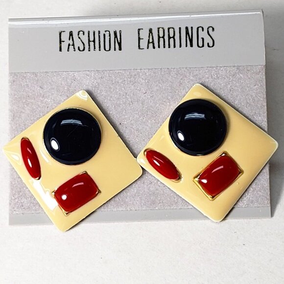 Elegant Square Teardrop Earrings | Colorful 0.9-Inch | Women’s Fashion Jewelry - Picture 1 of 6